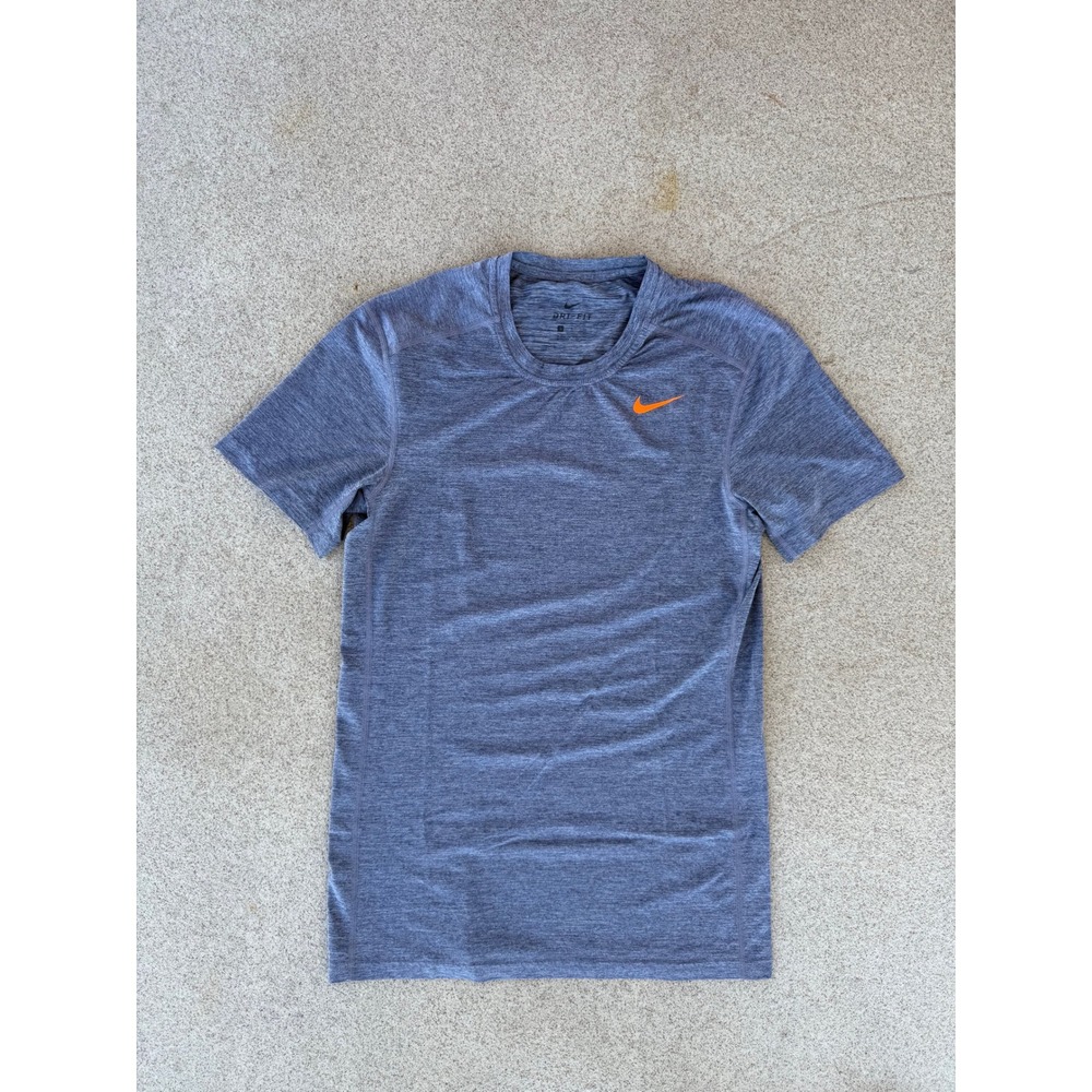 Nike Dri-FIT Mens Small T-Shirt - Blue Heathered Short Sleeve Tee